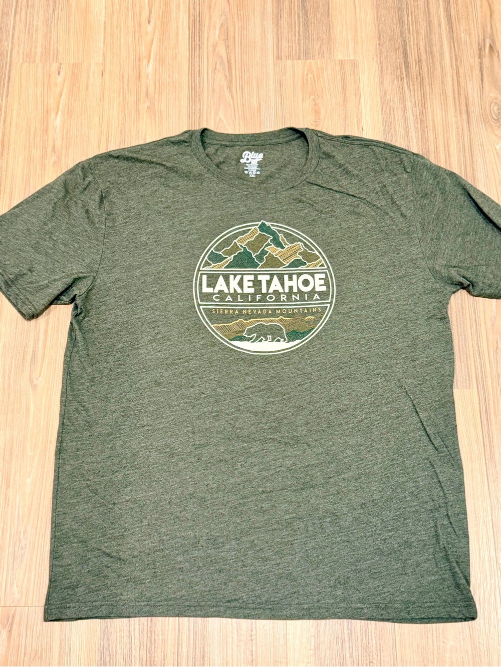Lake Tahoe California Graphic Tee - Olive Green Men's XXL Shirt